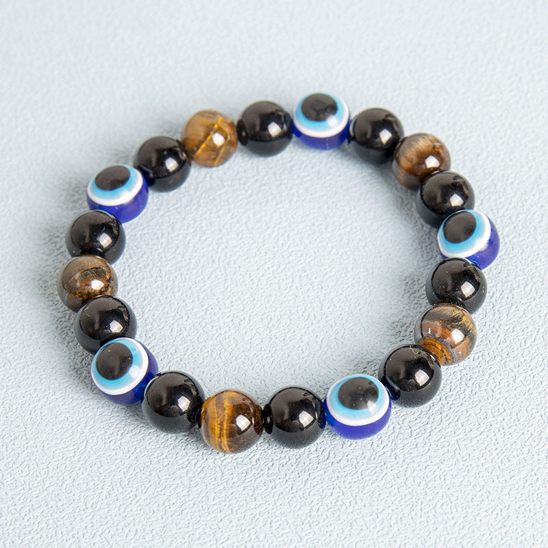 Men's Evil Eye Purple Tiger Green Gold Bracelets