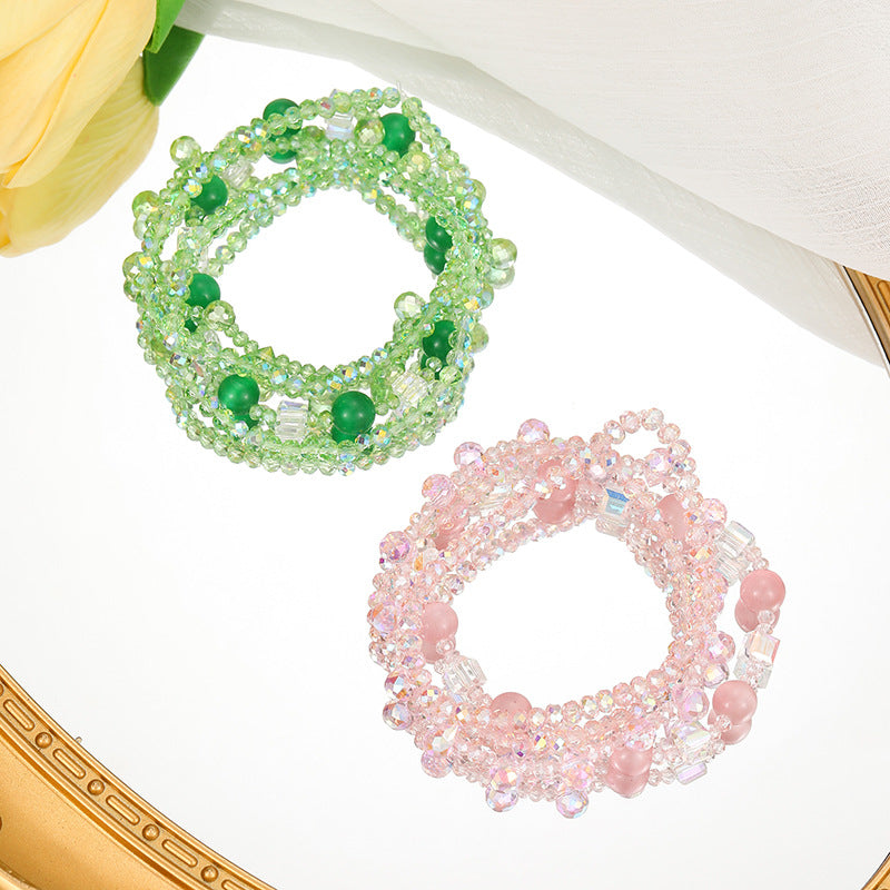 Natural Strawberry Quartz French Apple Green Bracelets