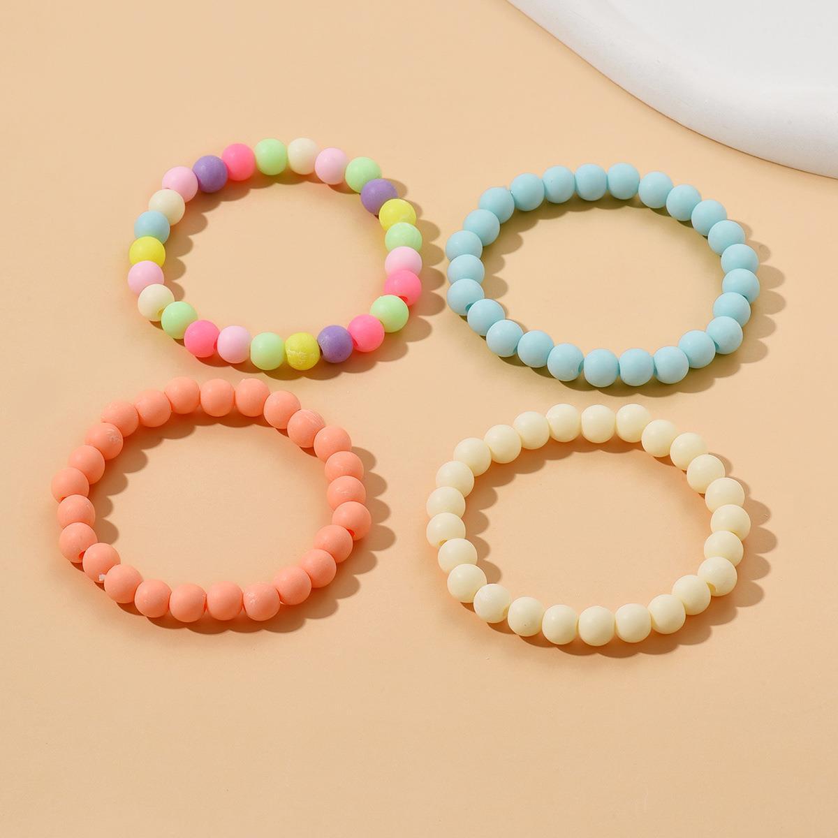 Fashion Simple Gradient Color Acrylic Beaded Bracelets