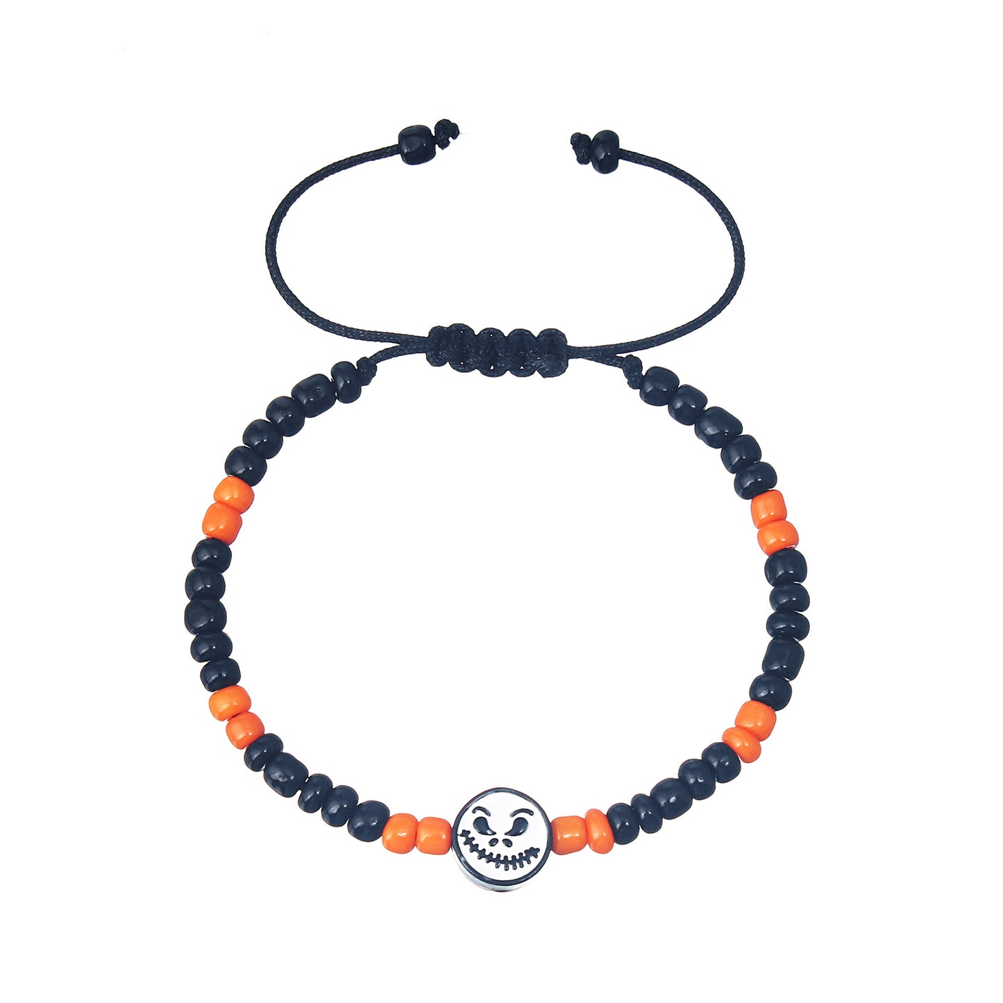 Bracelets de visage fantôme assortis aux couleurs de citrouille d'Halloween pour femmes