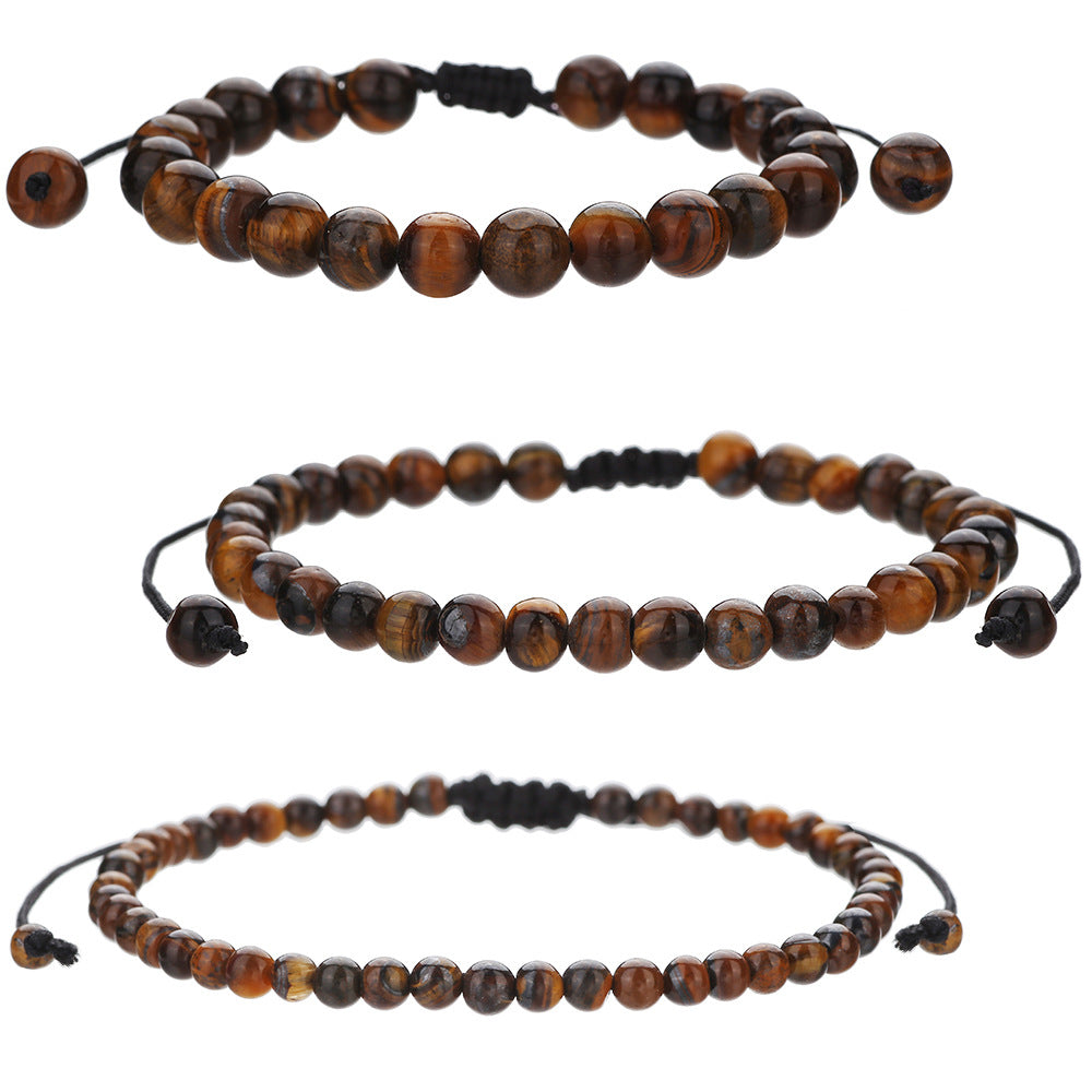 Men's Tiger Eye Volcano White Turquoise Woven Essential Bracelets