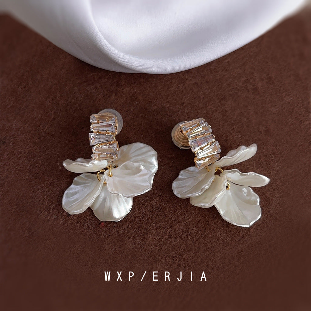 Plated Mosquito Coil French Elegant Hand-made Petal Fringe Rings