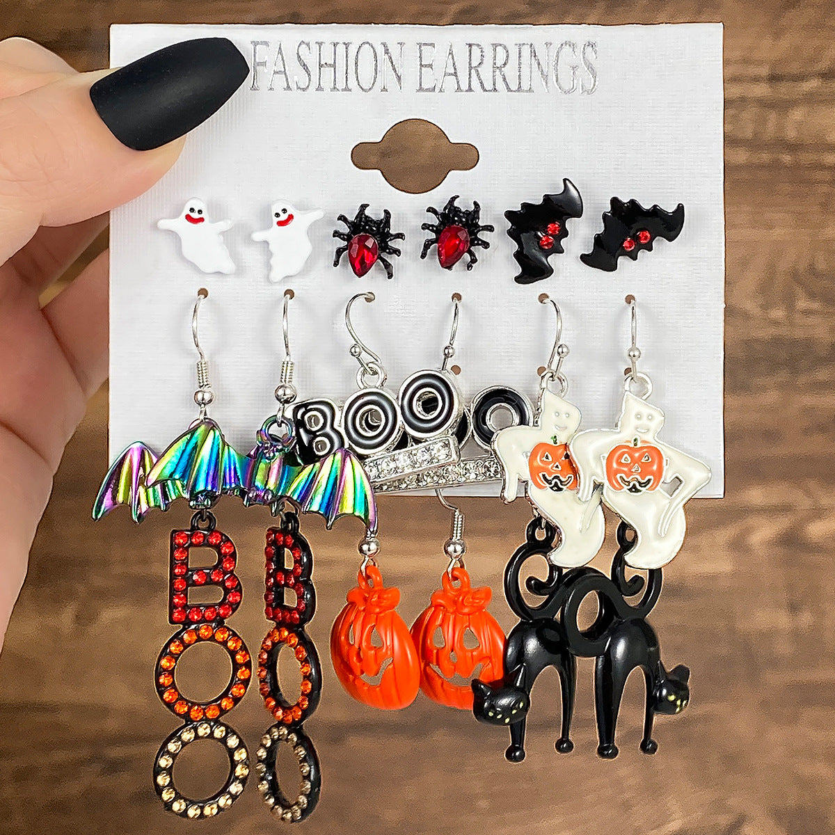 Halloween Personalized Niche Dripping Bat Spider Earrings