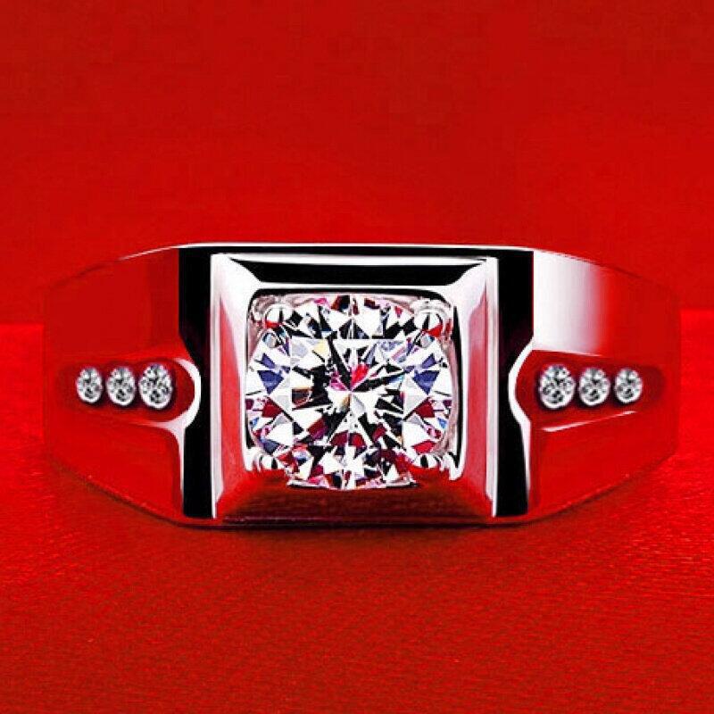Men's Open Domineering Wide Simulation Diamond Big Man's Ring