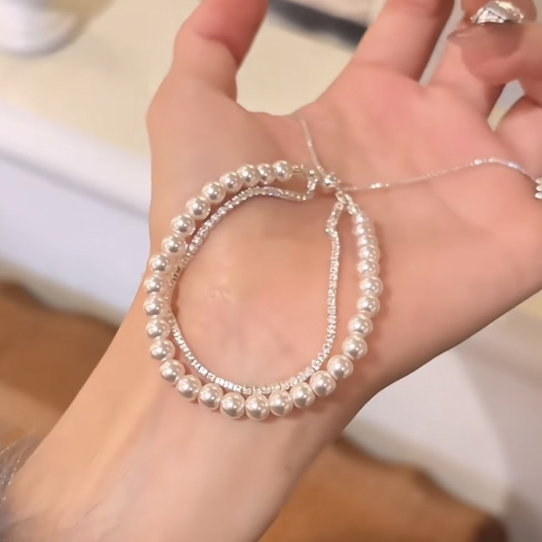 Women's Zircon Pearl Bee Buckle French Vintage Court Bracelets