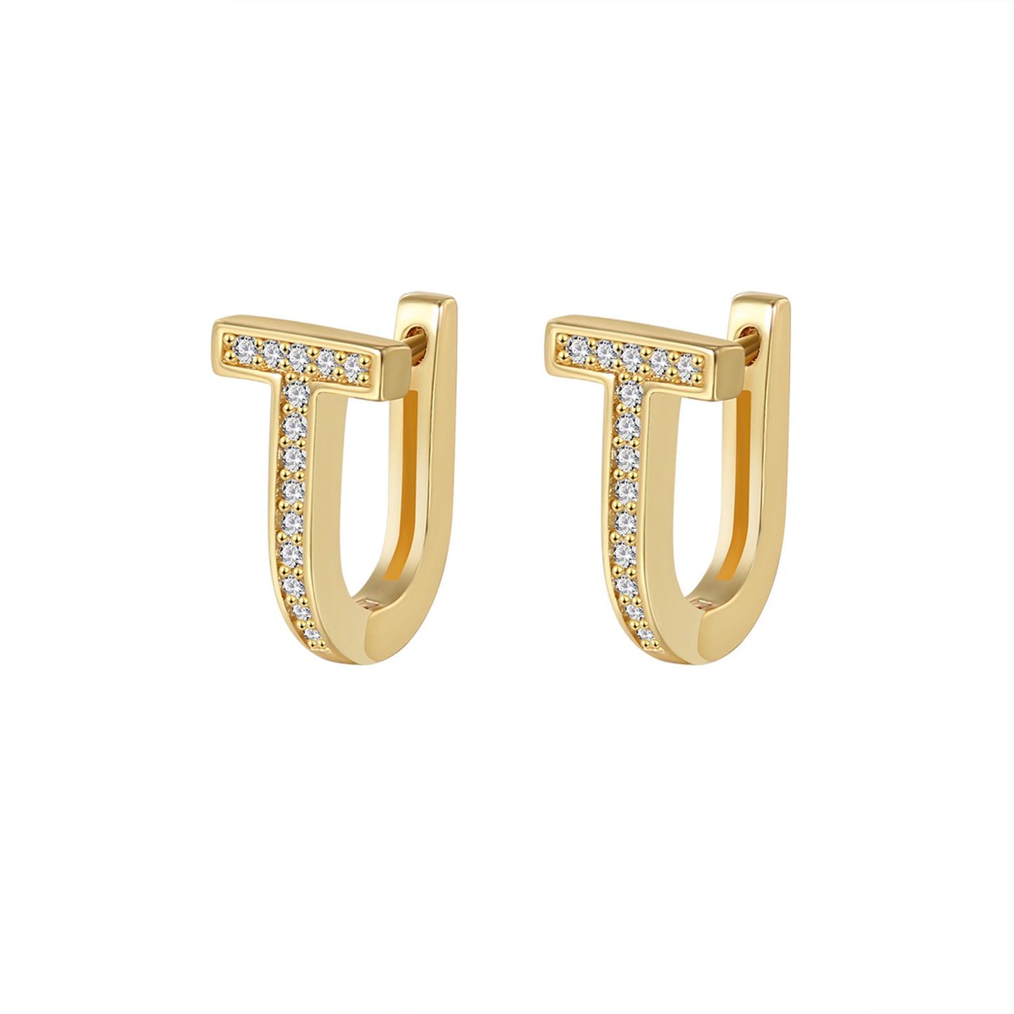 Women's High-grade Niche Temperament U-shaped Diamond Simple Earrings