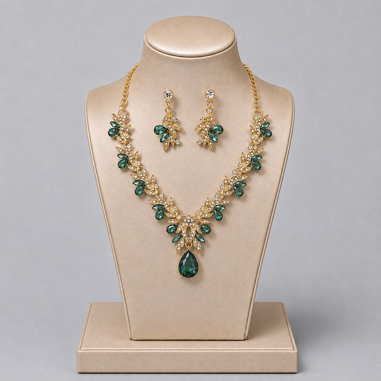 Alloy Rhinestone Light Luxury Dinner Dress Jewelry Set