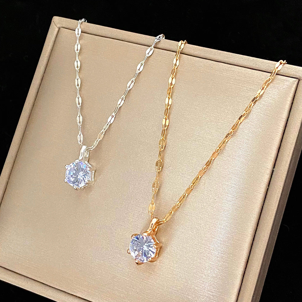 Solitaire Female Clavicle Chain Light Luxury Minority Necklaces