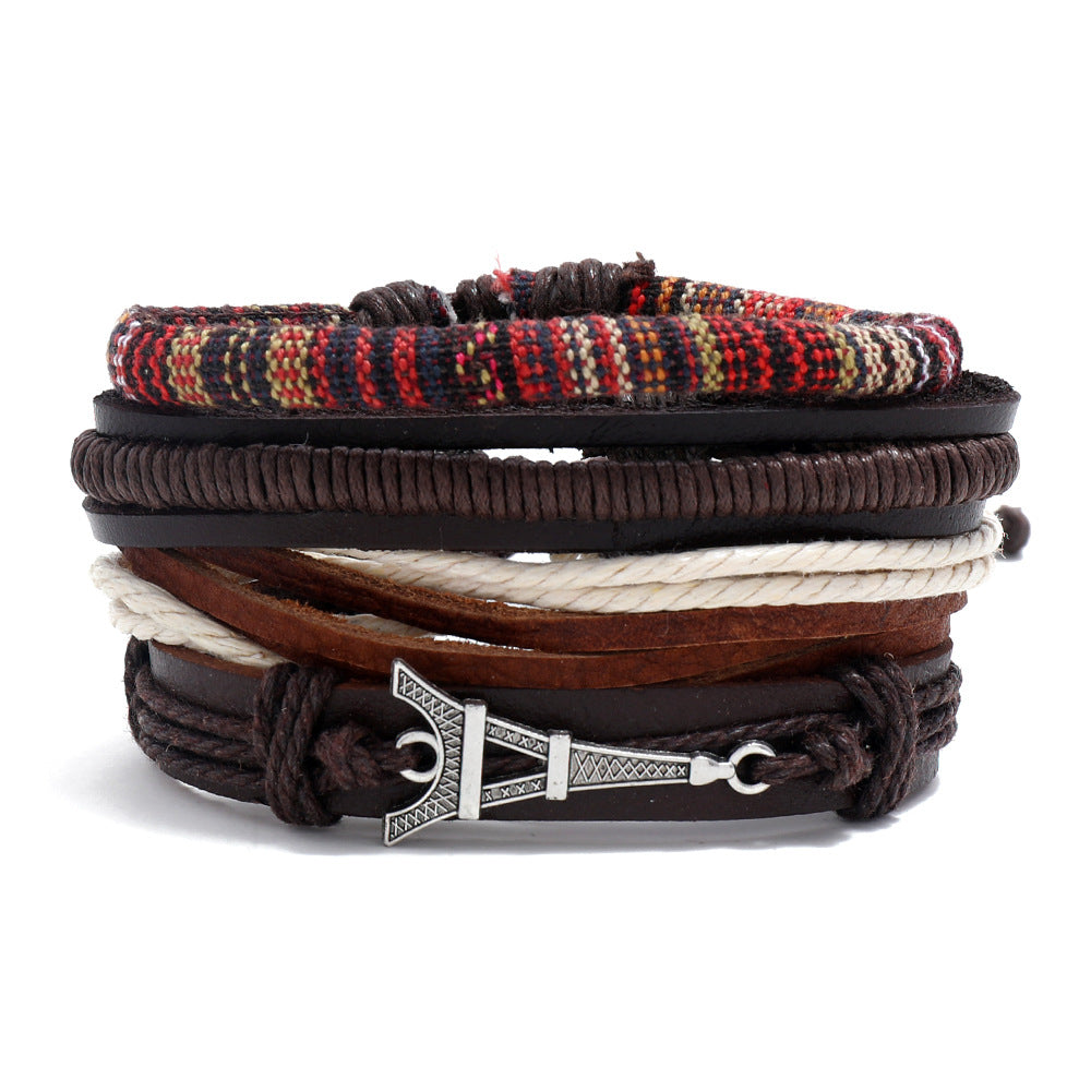 Women's & Men's & Simple Retro Set Braided Leather And Bracelets