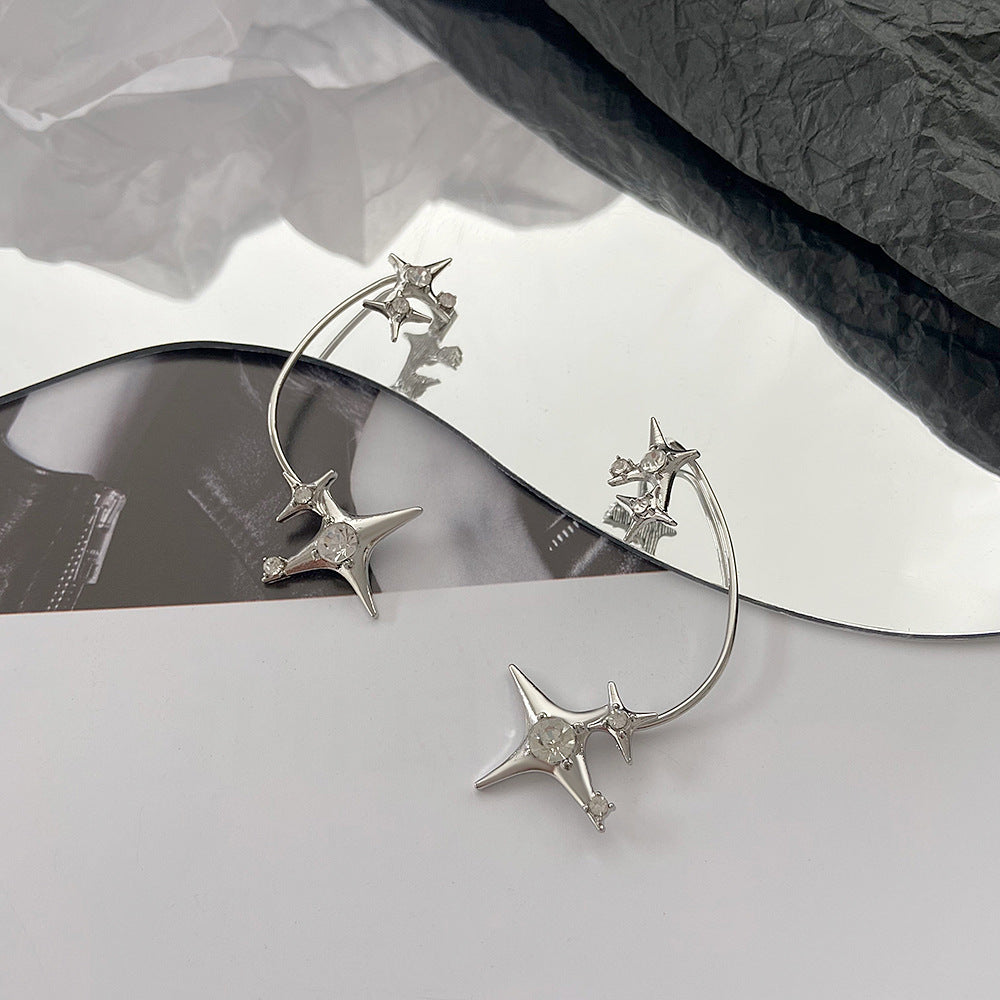 Cold Style Alloy Irregular Butterfly Ear Female Niche Personality Stud Earrings