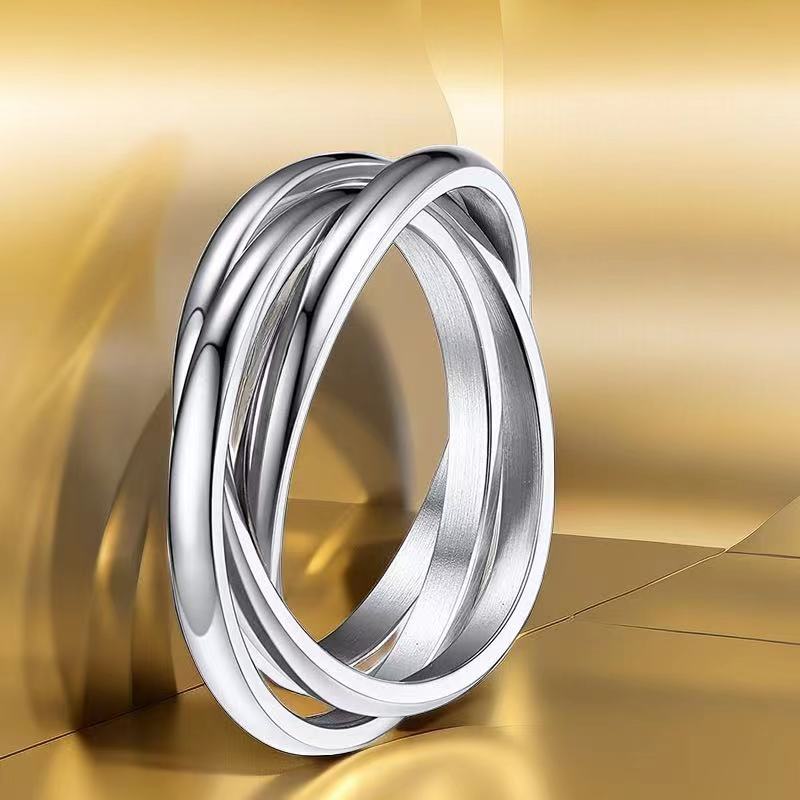 Stainless Steel Female Niche Cold Rotatable Decompression Rotating Three-ring Ring
