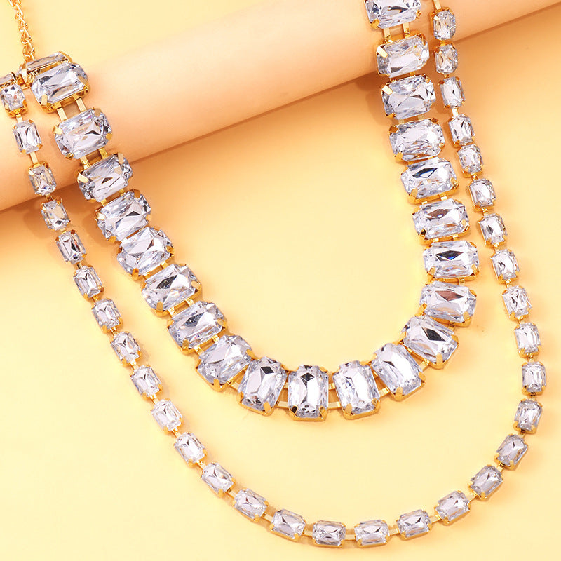 Women's Geometric High-grade Rhinestone Clavicle Chain Everyday Joker Necklaces