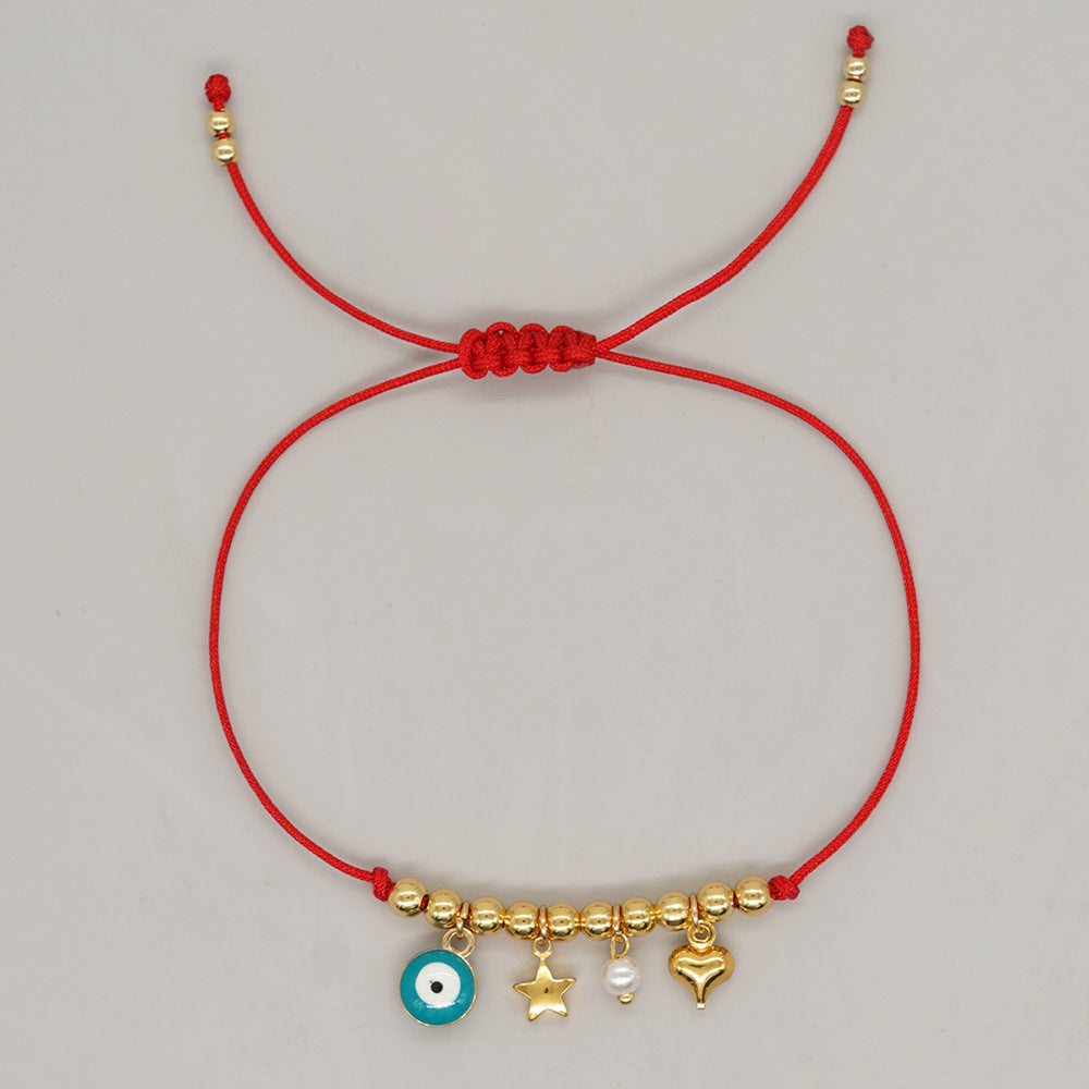 Eyes Five-pointed Star Three-dimensional Peach Heart Bracelets