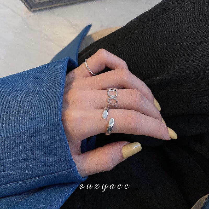 Finger Niche Chain Stitching Geometric Female Fashion Ring