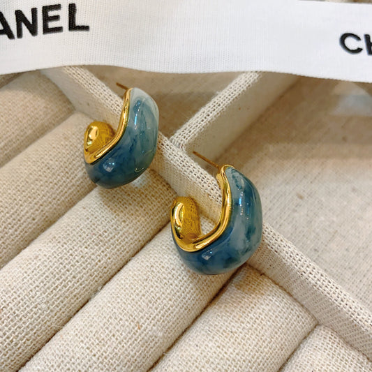 Women's Vintage Metallic Amber For Niche Temperament Korean Earrings