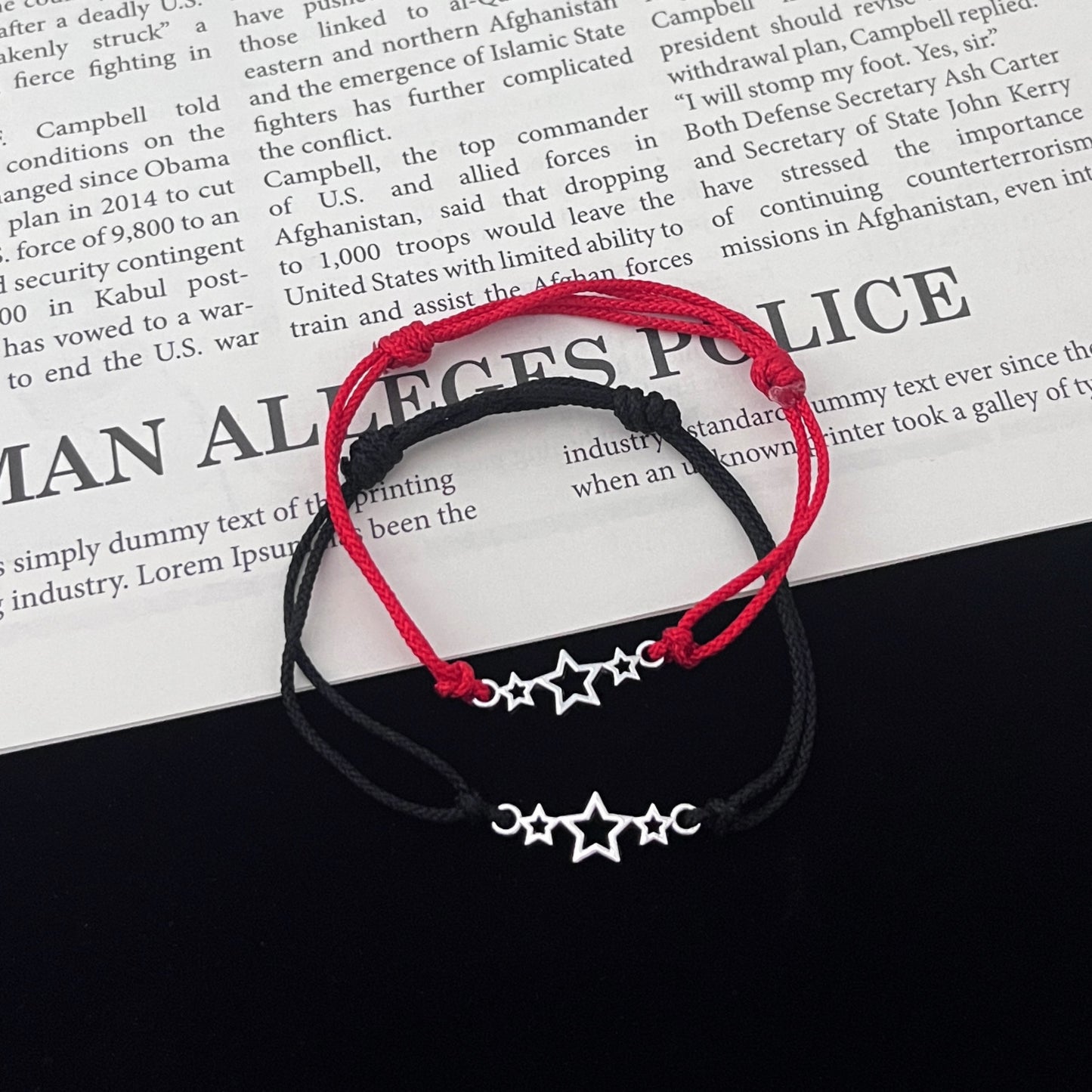 Women's & Men's Fashion Alloy Little Star Wax Rope Bracelet