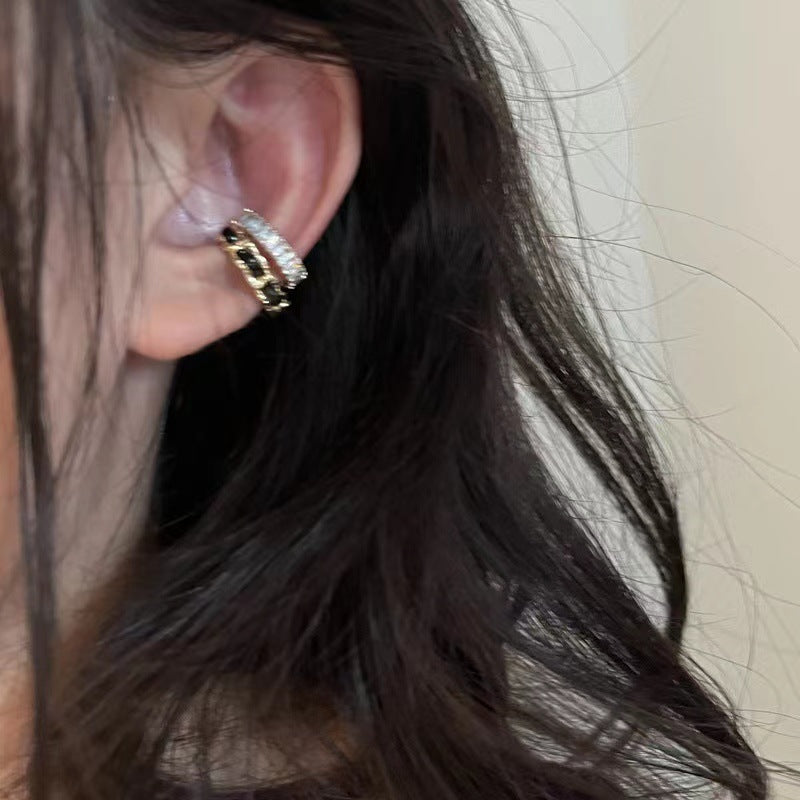 Pearl Zircon Tassel Long Clip-on Elegant Female High Earrings