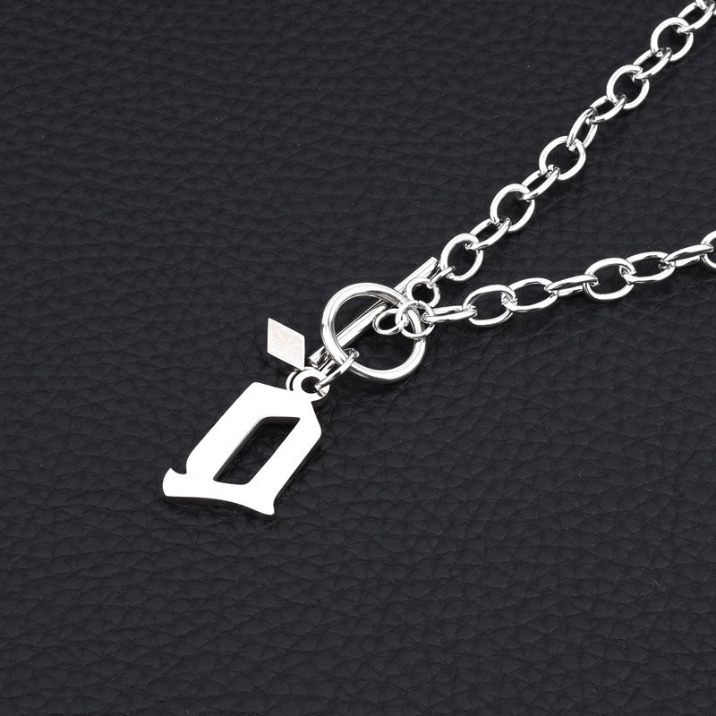 Clavicle Chain English Pendant Titanium Steel Necklaces