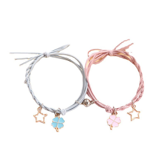 Paire de bracelets en caoutchouc pour couple féminin, pour petit ami