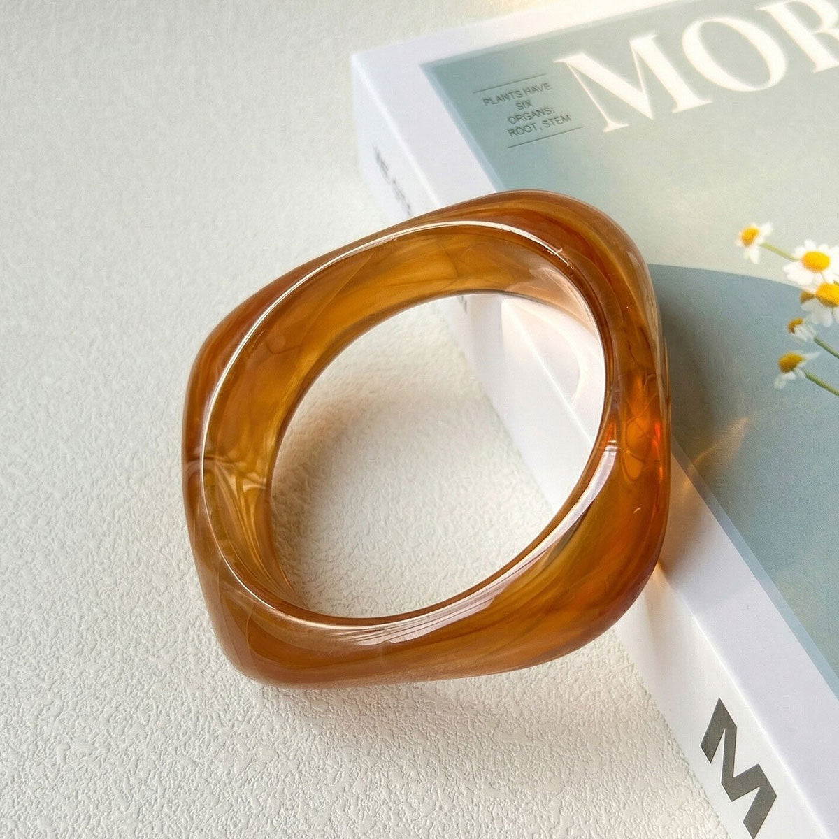 Women's Blooming Simple Niche Geometric Circle Resin Fashionable Elegant High Sense Bracelet