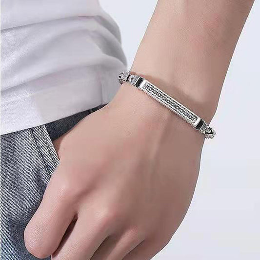 Bracelets simples à chaîne tissée à motif de sécurité de quille pour hommes