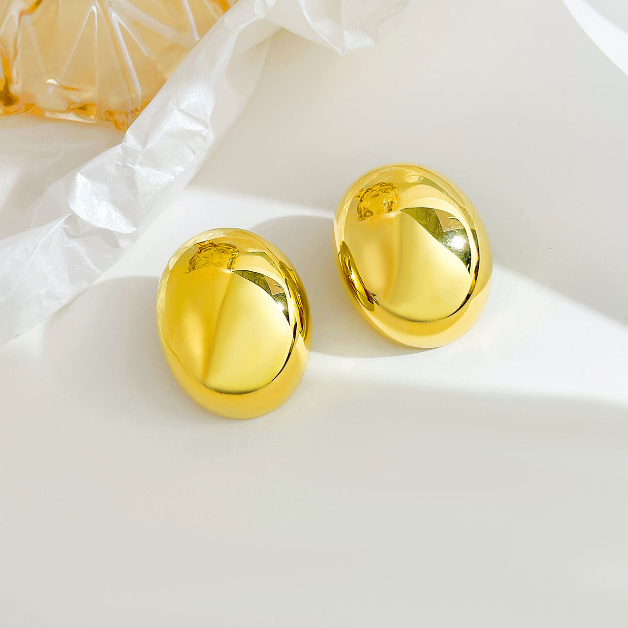 Korean Style Stylish Glossy Three-dimensional Female Ball Personality Design Earrings