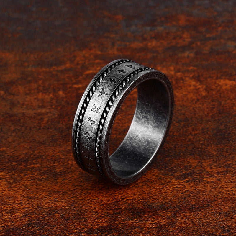 Men's Chain Letter Simplicity Nordic Retro Viking Rings