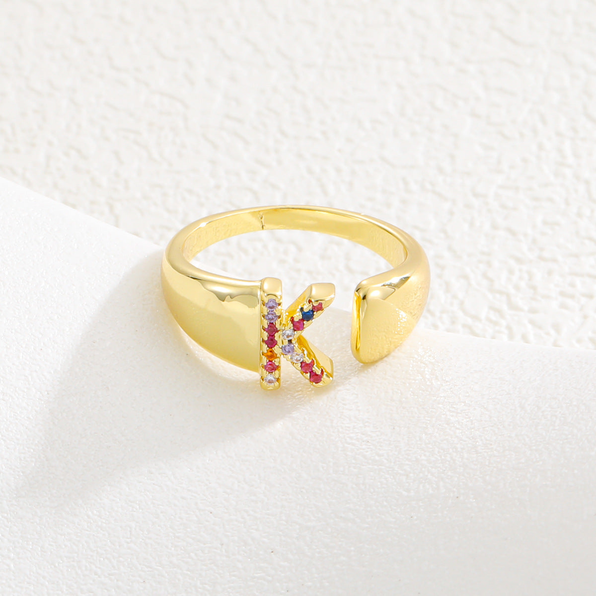Letters Gold Plated Cell Phone Finger Ring