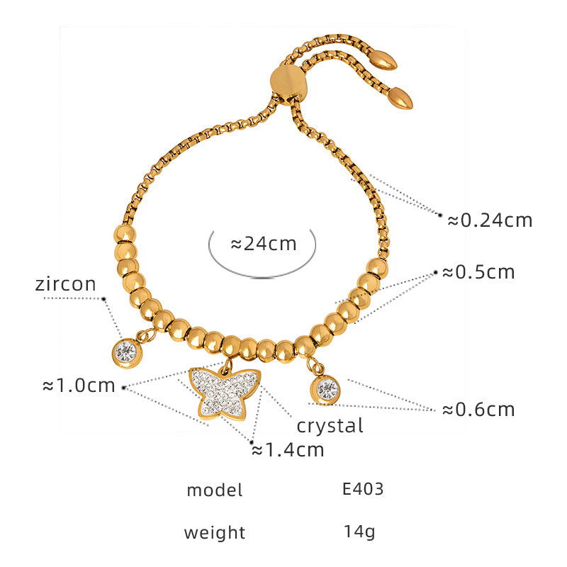 Luxury Personalized Diamond Titanium Steel Gold Plated Bracelets