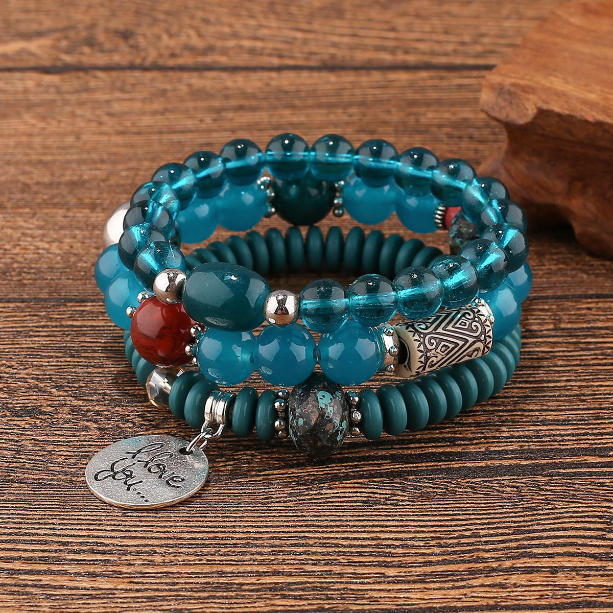 Women's Beads String Layered Fashionable Personalized English Bracelets