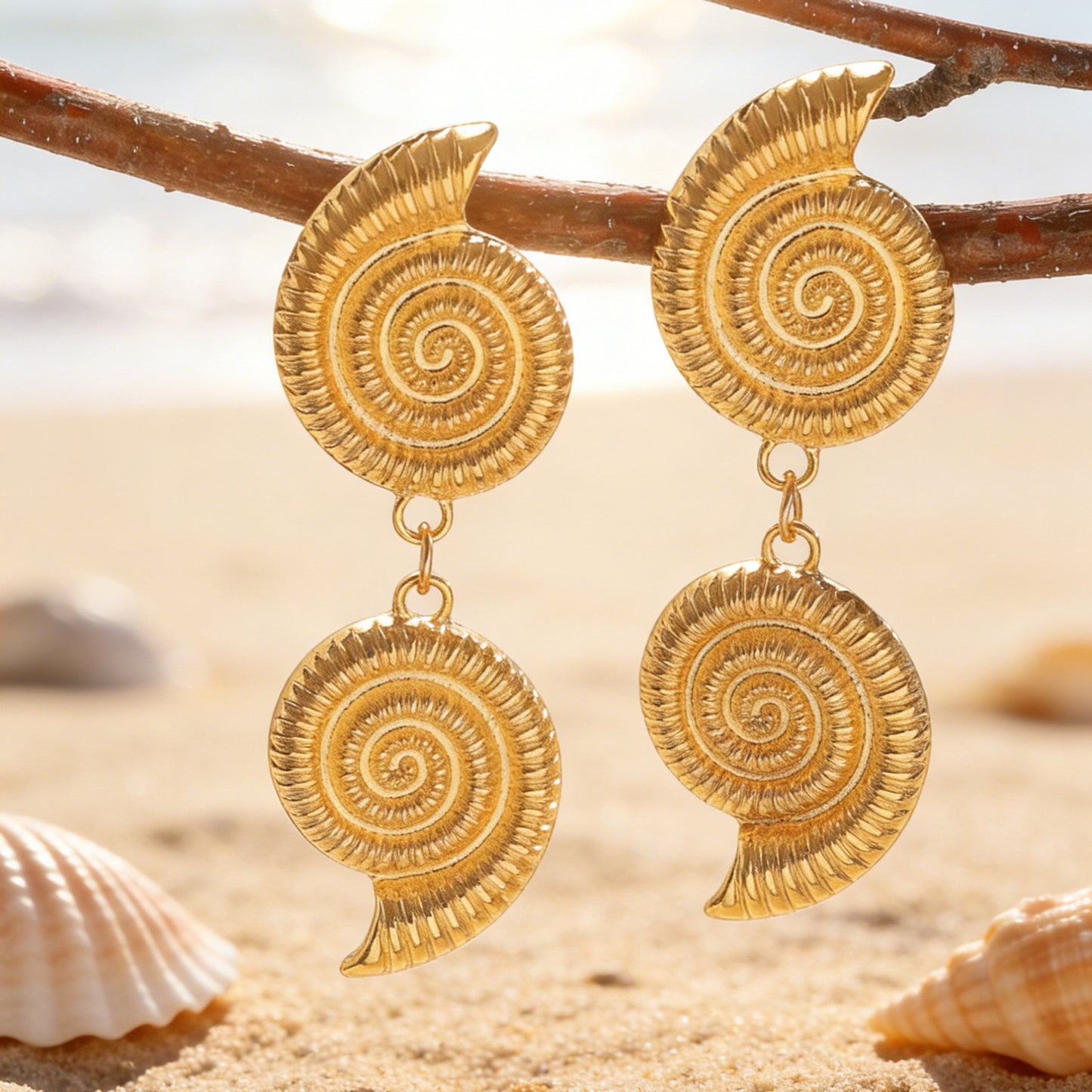 Women's Bohemian Style Vintage Snail Pearl Eardrops Baroque Earrings