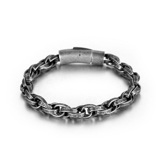 Men's Steel Vintage Distressed Handmade Chain Woven Bracelets