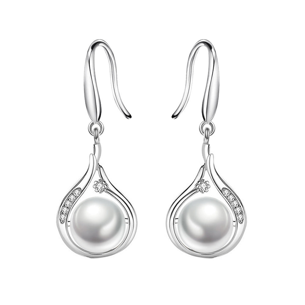 Pearl Eardrop Elegant High Sense Suit Clavicle Chain Gift Jewelry Set