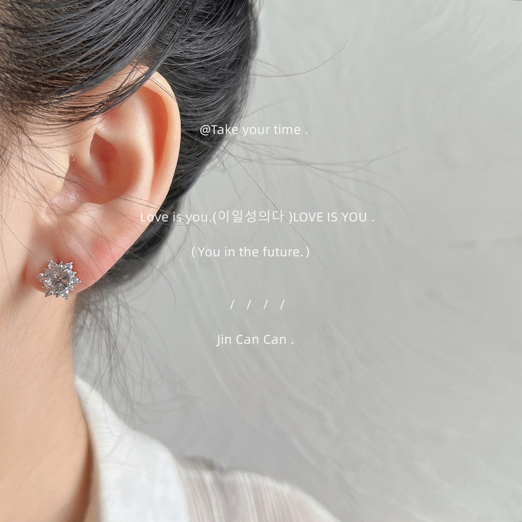 Mini Version Sier Female Simple Graceful Earrings