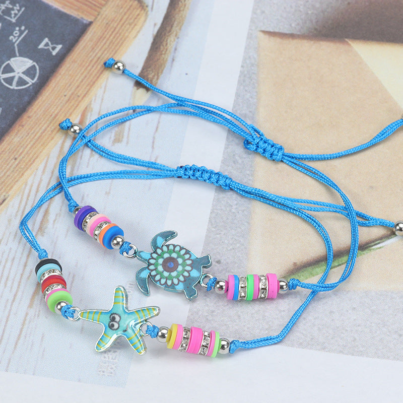 Bracelets de fête tissés avec des animaux, papillon, éléphant, tortue