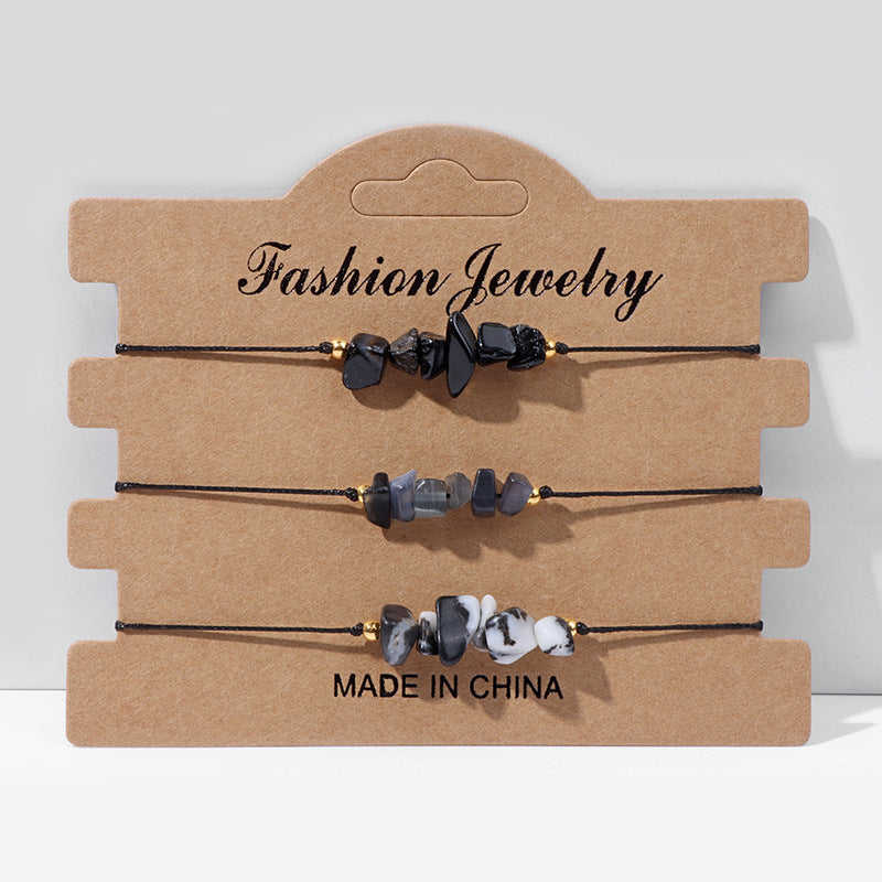 Natural Crystal Gravel Female Irregular Rough Stone Bracelet
