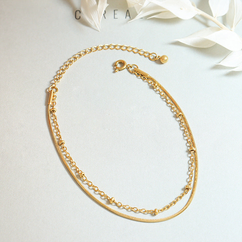 Meticulous Double Layer Snake Bones Chain Bracelets