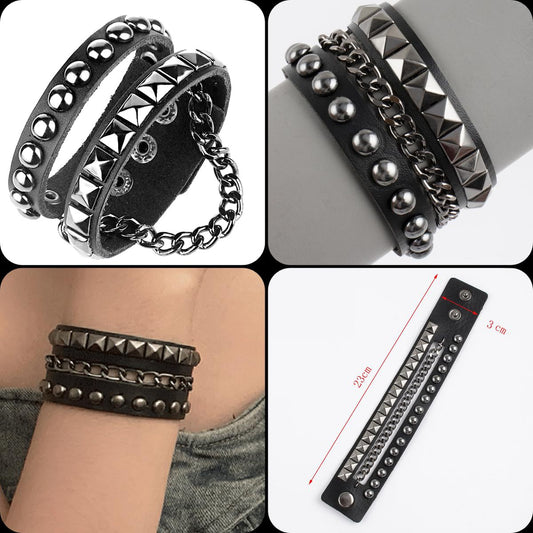 Men's Punk Chain Personality Hip Hop Rivet Bracelets