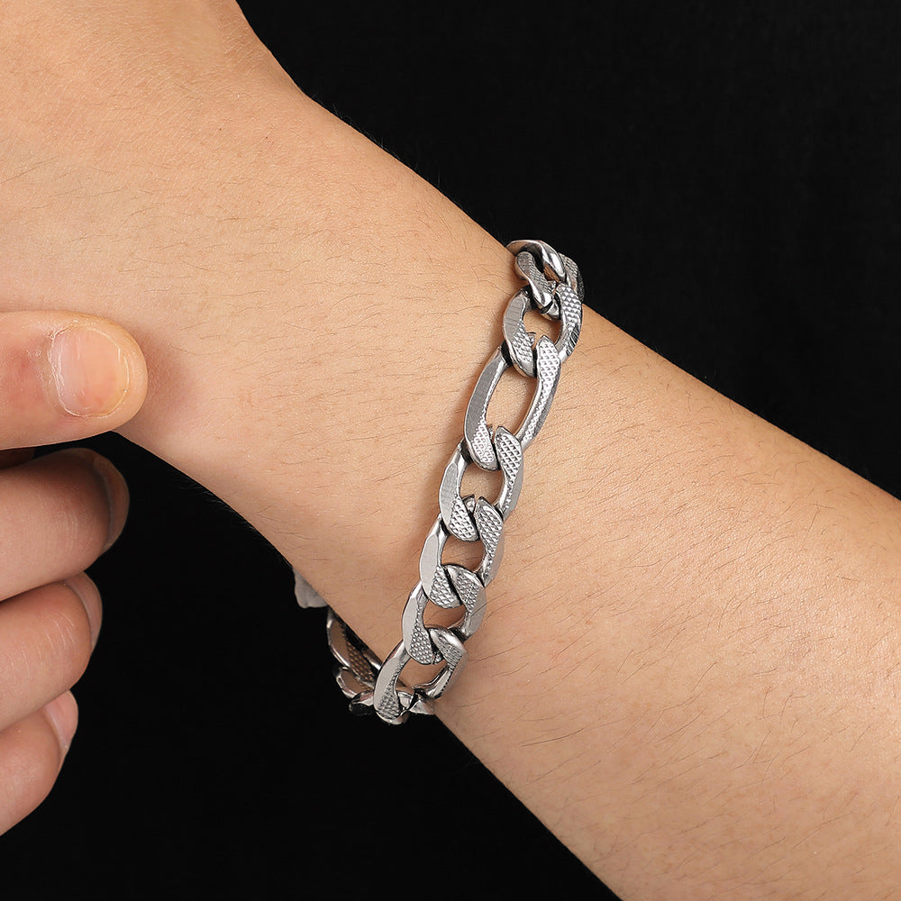 Herren-Armbänder aus Titan mit Stahlprägung und sechsseitigem Schleifwinkel