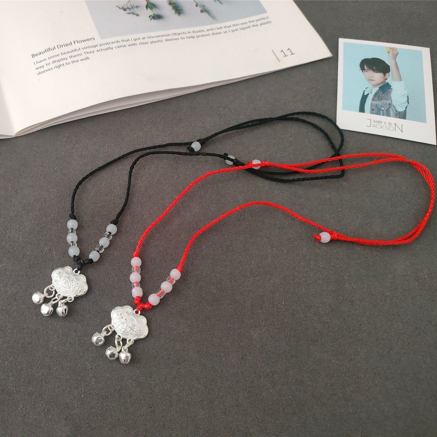 Years Old Red Rope Auspicious Rich Safe Birthday Gift Bell Necklace
