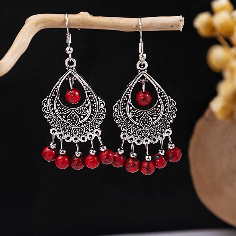 Tassel Turquoise Retro Minority Ethnic Style Earrings