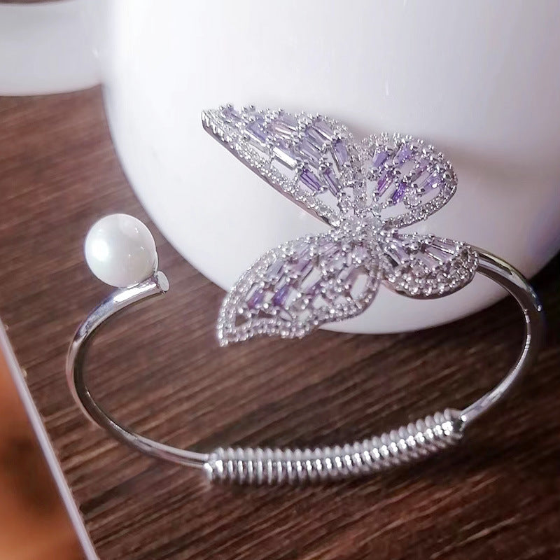 Women's Floral Hollow Glossy Chrysanthemum Fritillary Round Snake-shaped Bracelet