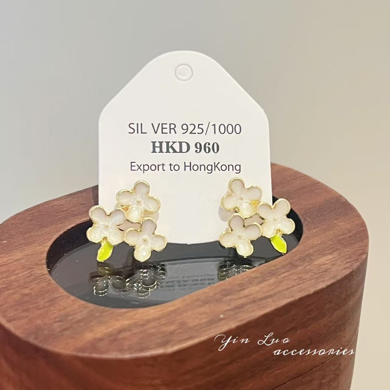 Glaze Flowers Female Sweet Gentle Temperament Earrings