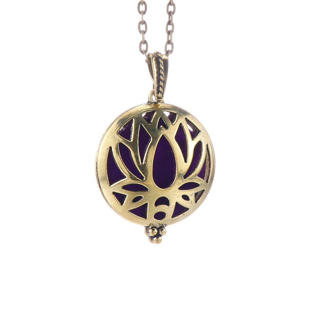 Hollow Lucky Tree Round Alloy Medal Charm Necklace