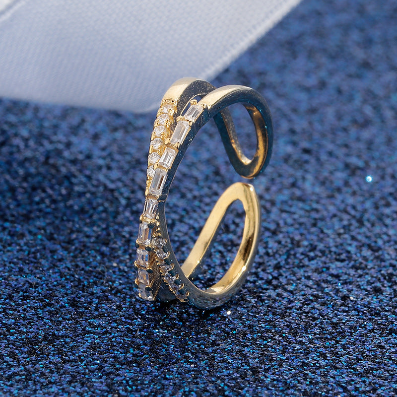 Women's Finger Simple All Match Korean Fashion Creative Hipster Full Rhinestone Ring