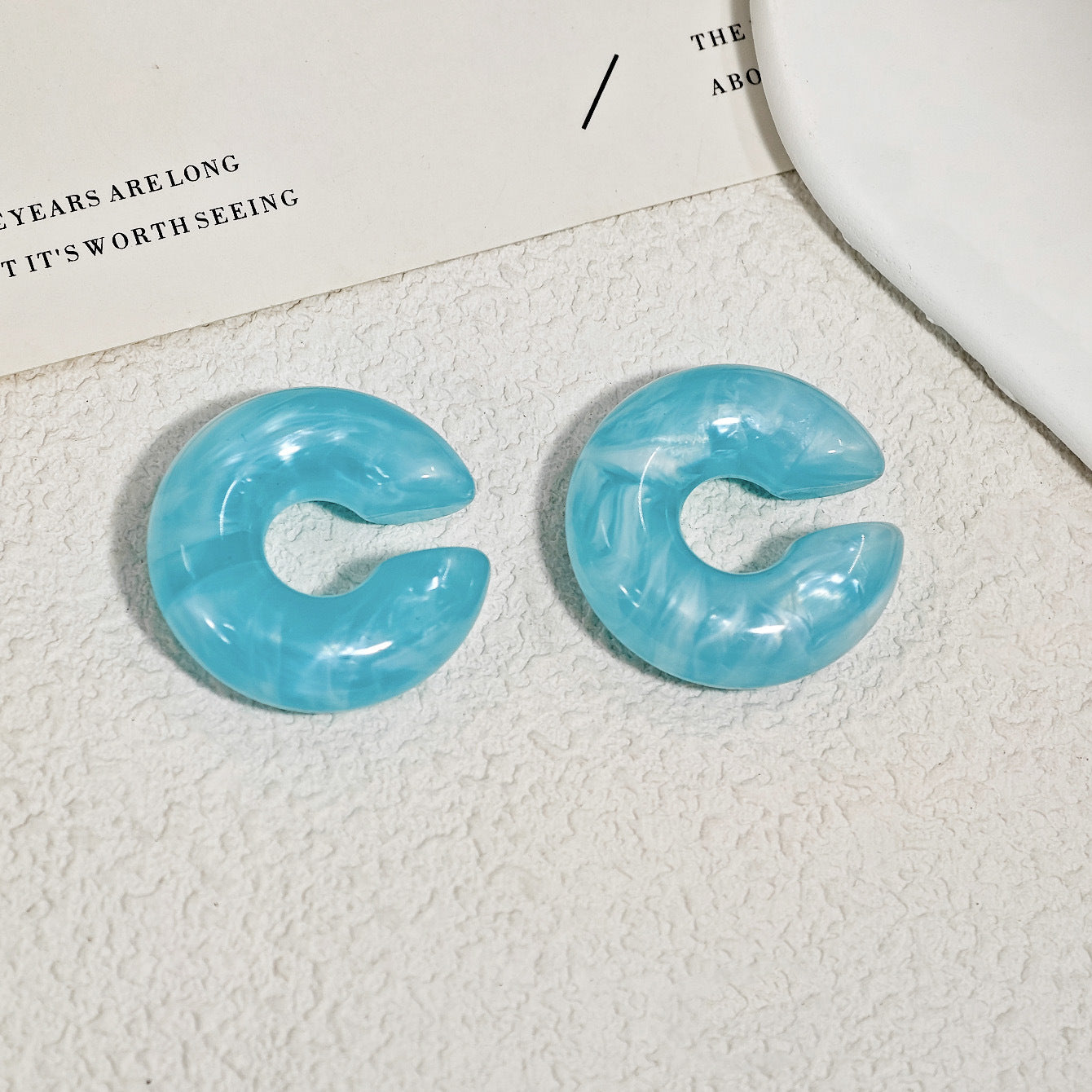 Acrylic Candy Color Matte Simple Design Ear Clip