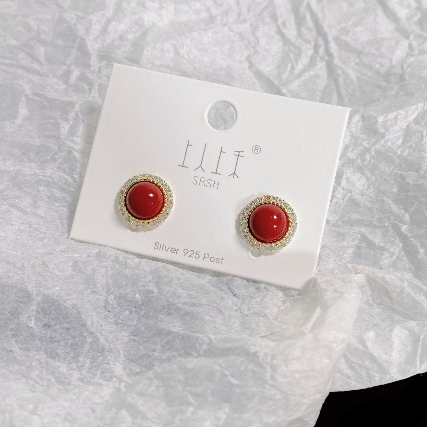 Women's Red Pearl Sier Needle Korean Style Elegant Earrings