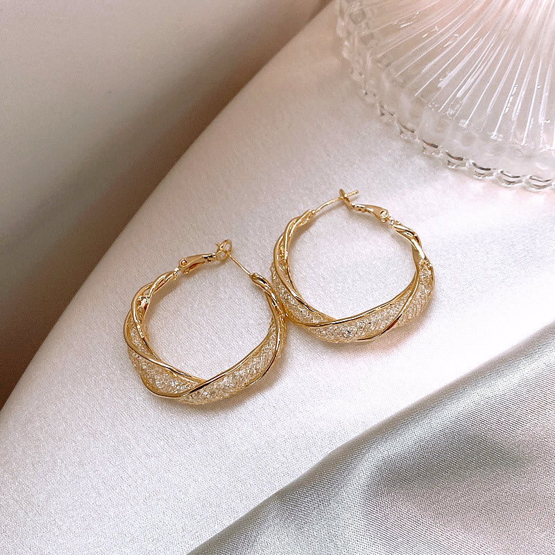 Women's Simple Hollow Mesh Twisted For Design Earrings