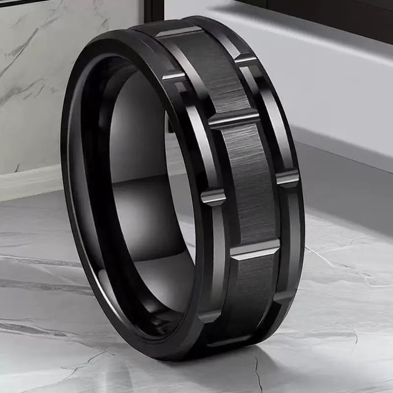 Men's Stainless Steel Black Gold Niche Titanium Rings