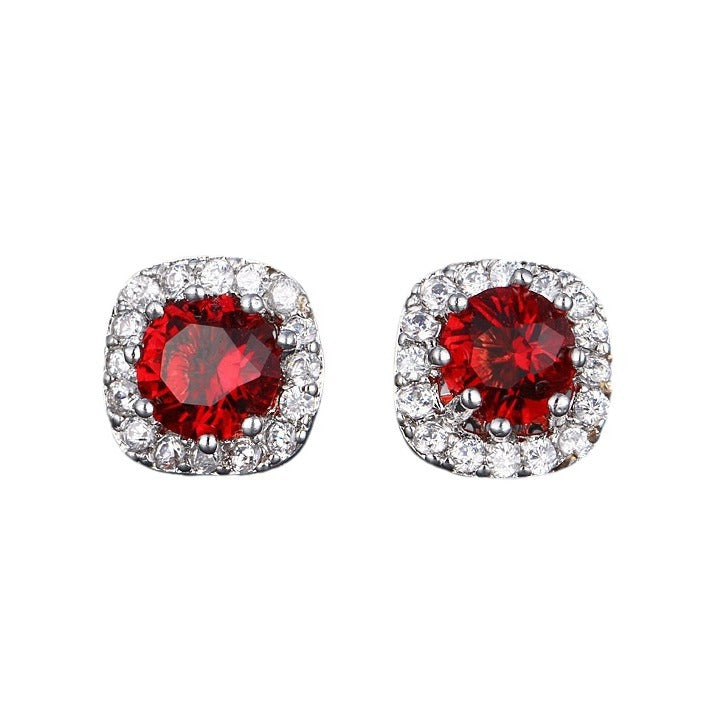Women's Live Broadcast Fashionable Simple Cute Square Stud Earrings